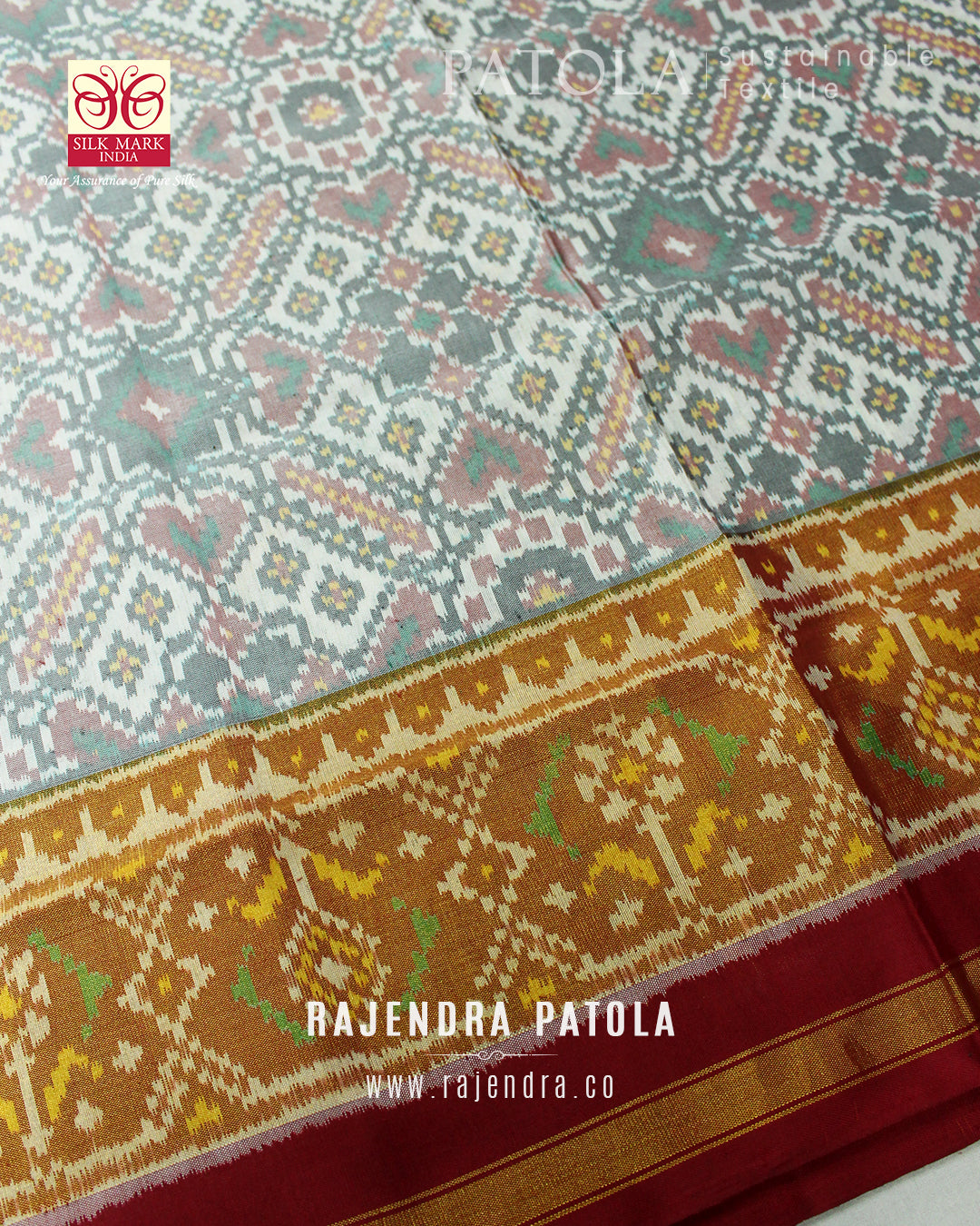Traditional Manekchowk Bhat Single Ikat Rajkot Patola Saree