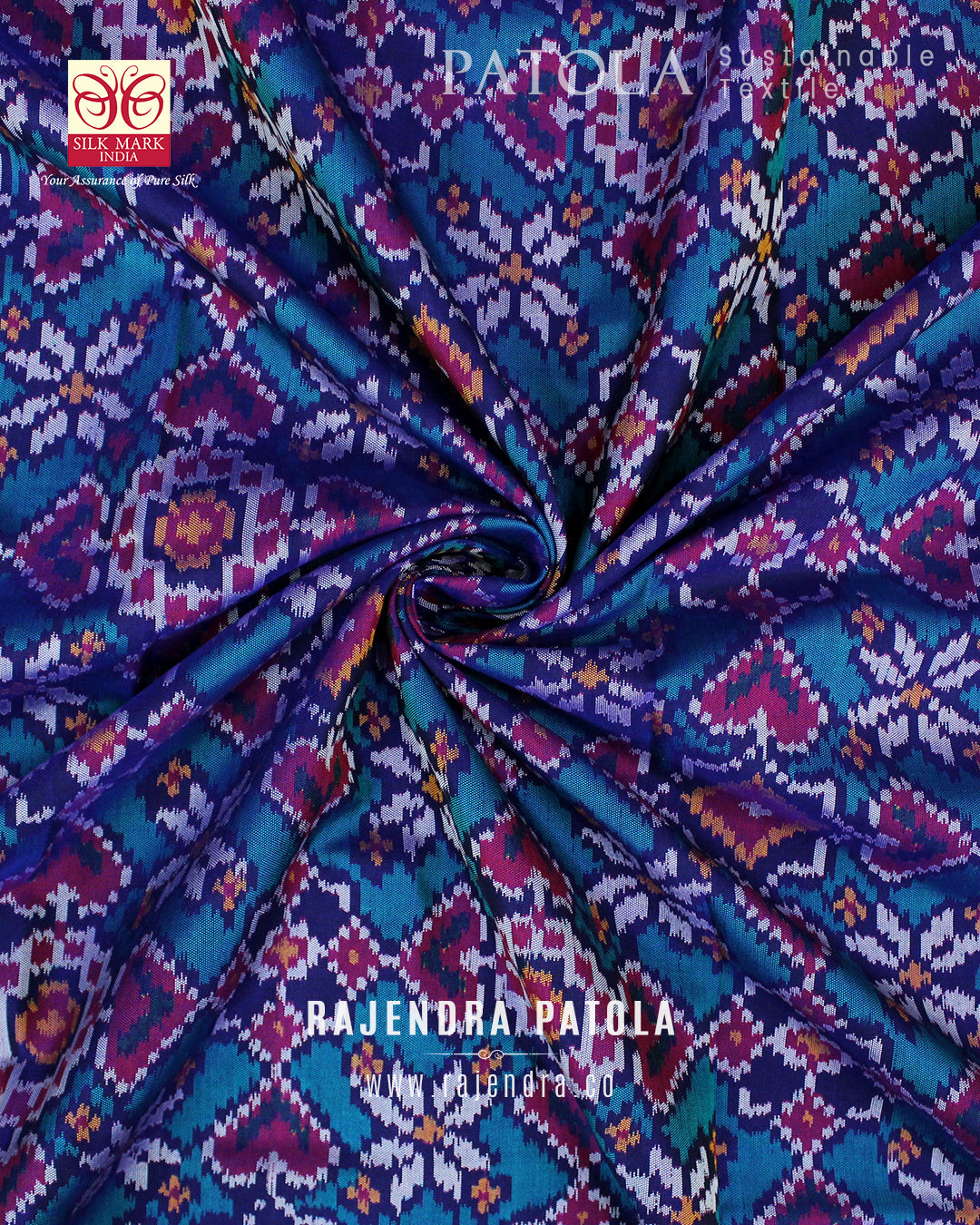 Intricate Handwoven Manekchowk Bhat Single Ikat Rajkot Patola Saree