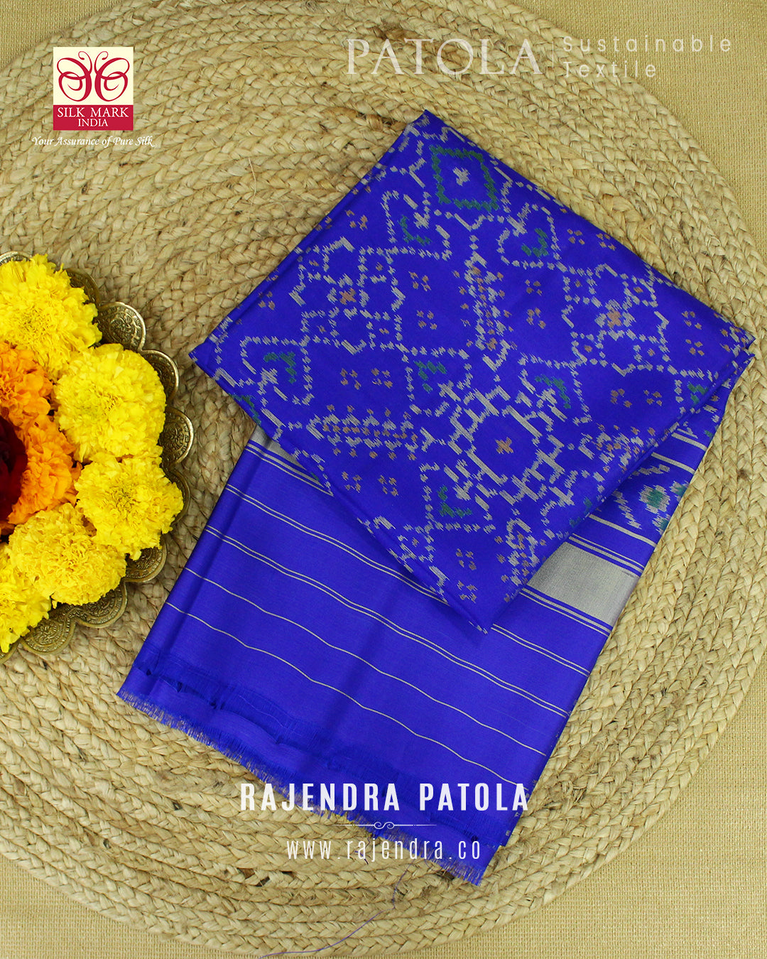 Traditional Manekchowk Bhat Single Ikat Rajkot Patola Dupatta