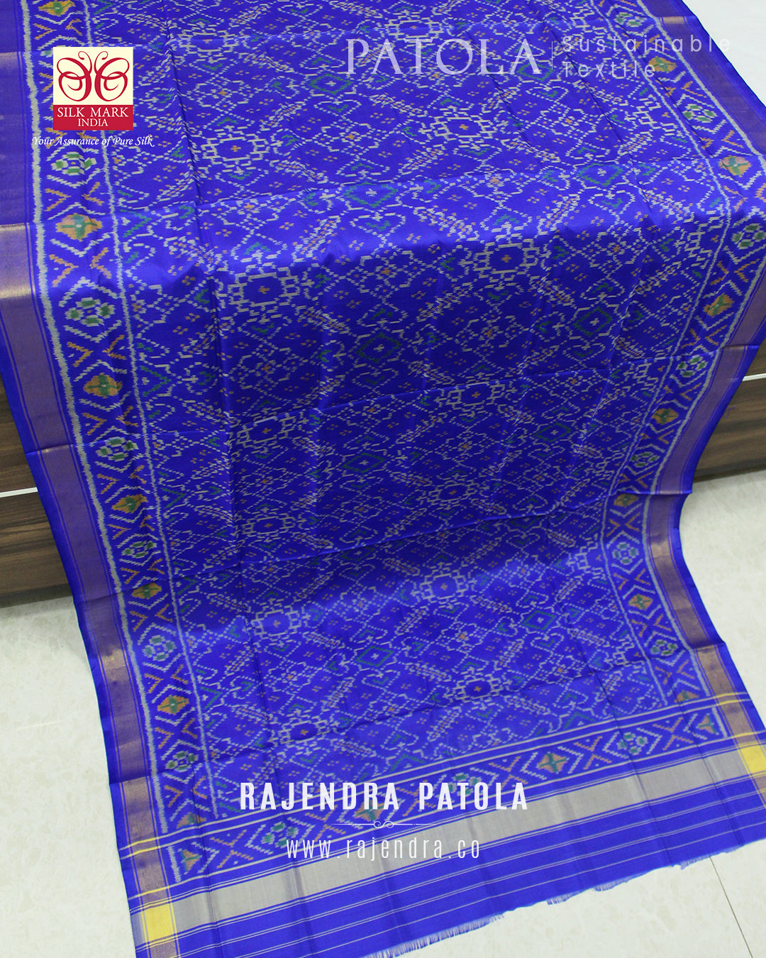 Traditional Manekchowk Bhat Single Ikat Rajkot Patola Dupatta