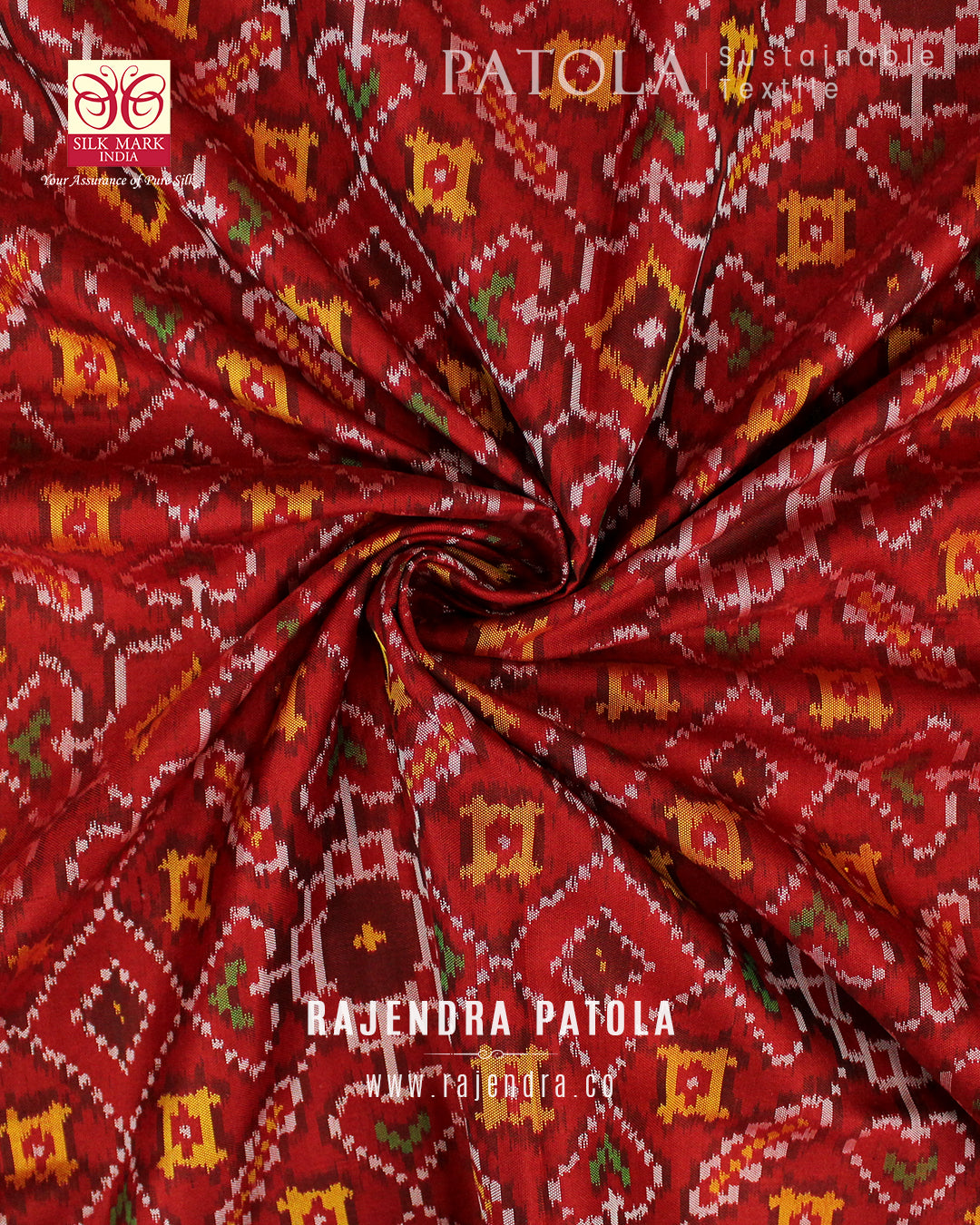 Intricate Handwoven Single Ikat Rajkot Patola Saree
