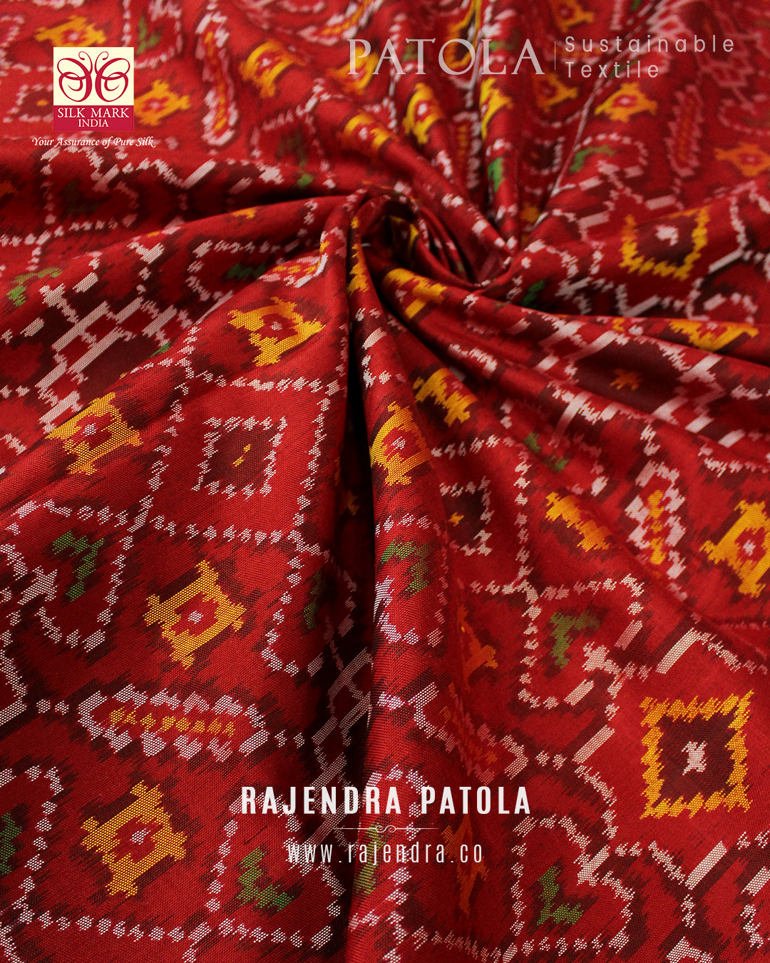 Intricate Handwoven Single Ikat Rajkot Patola Saree