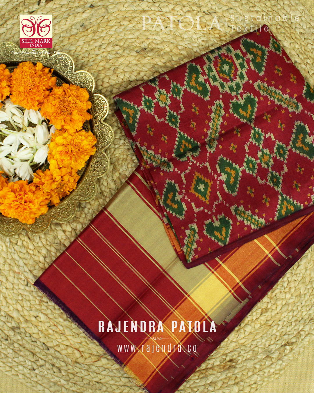 Traditional Manekchowk Single Ikat Rajkot Patola Dupatta