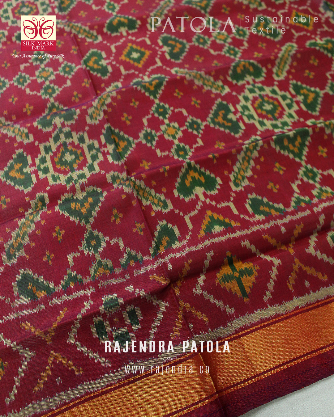 Traditional Manekchowk Single Ikat Rajkot Patola Dupatta