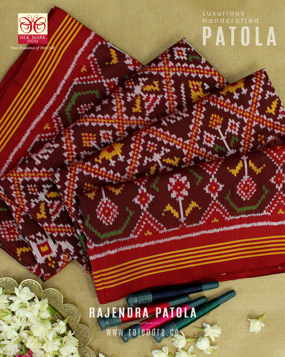 Exclusive Adtala Bhat Semi Double Weave Rajkot Patola Saree