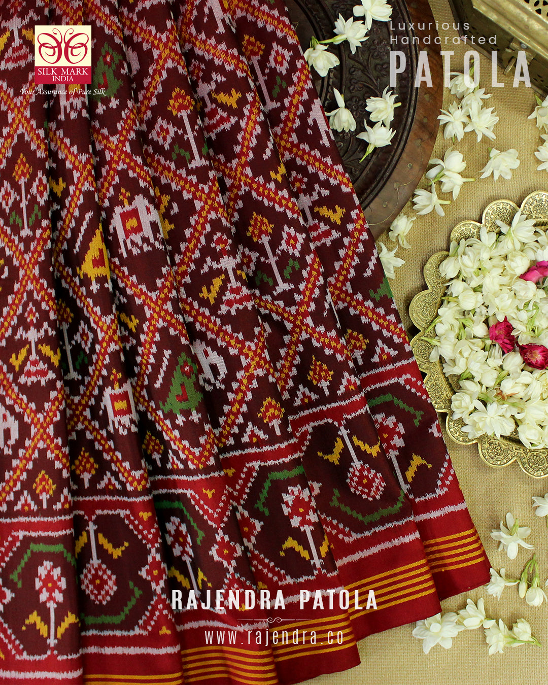 Exclusive Adtala Bhat Semi Double Weave Rajkot Patola Saree