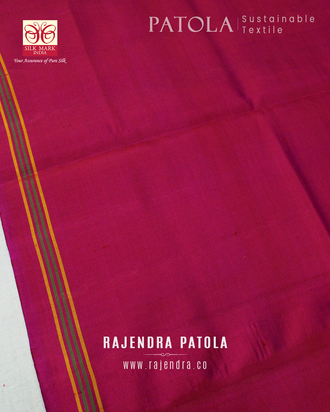 Intricate Handwoven Nari Kunjar Single Ikat Rajkot Patola Saree
