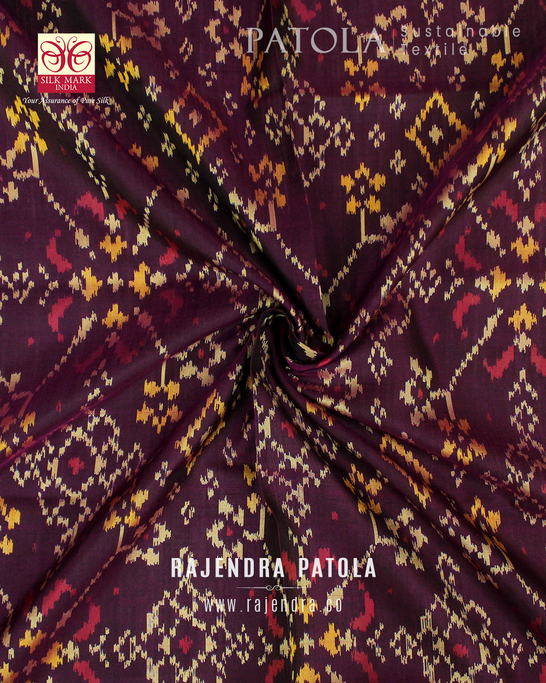 Traditional Navratna Bhat Single Ikat Rajkot Patola Dupatta