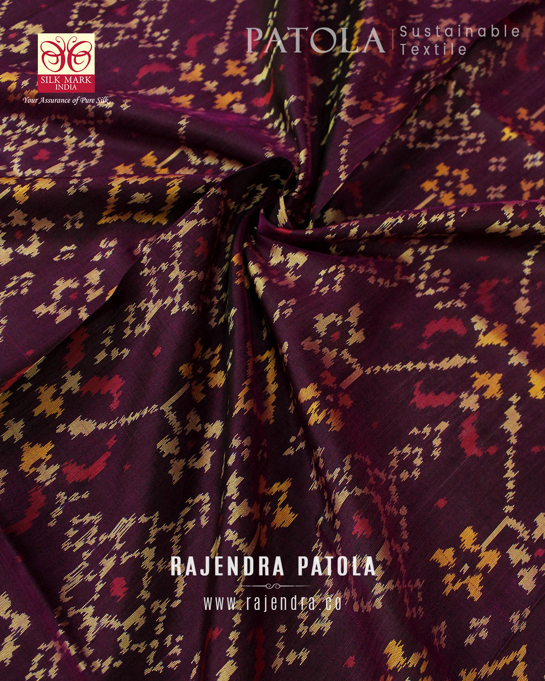 Traditional Navratna Bhat Single Ikat Rajkot Patola Dupatta