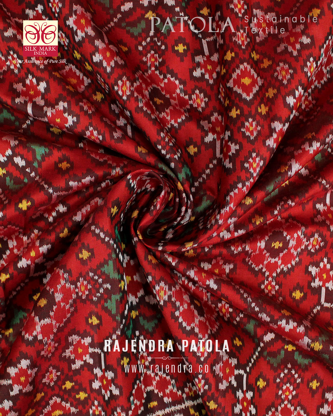 Traditional Navratna Bhat Semi Double Weave Rajkot Patola Saree