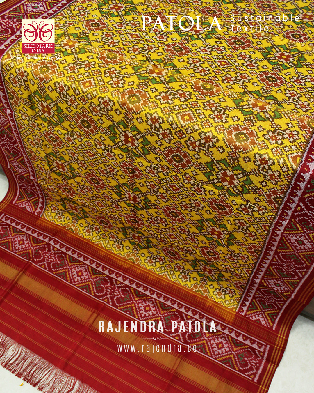 Traditional Navratna Bhat Semi Double Weave Rajkot Patola Dupatta