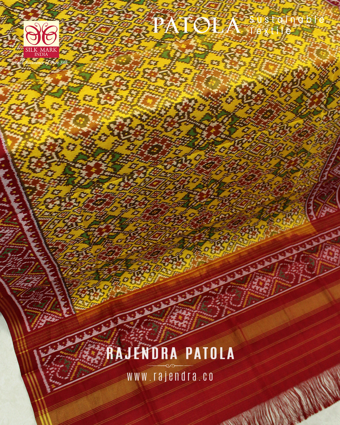 Traditional Navratna Bhat Semi Double Weave Rajkot Patola Dupatta