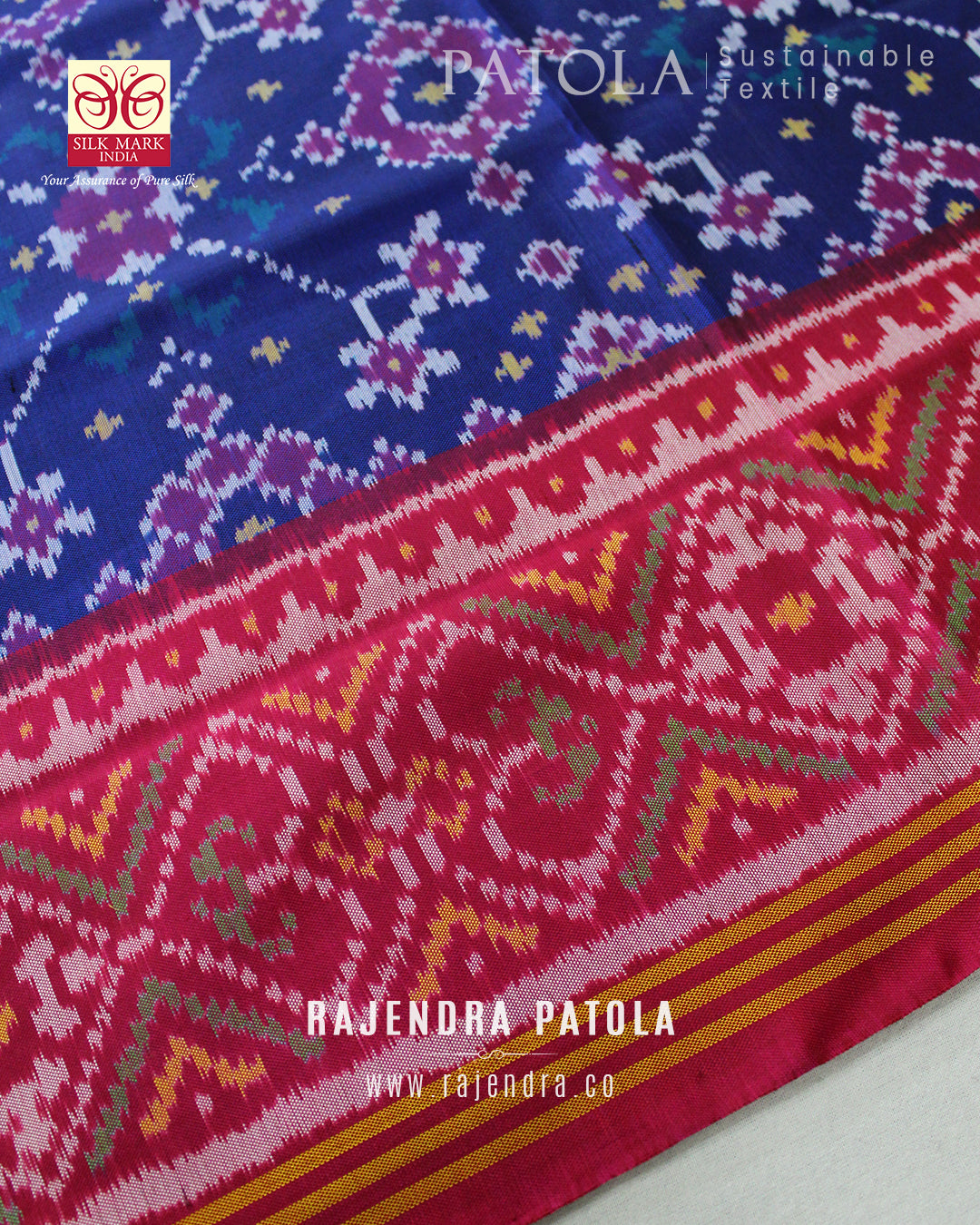 Traditional Navratna Bhat Semi Double Weave Rajkot Patola Dupatta