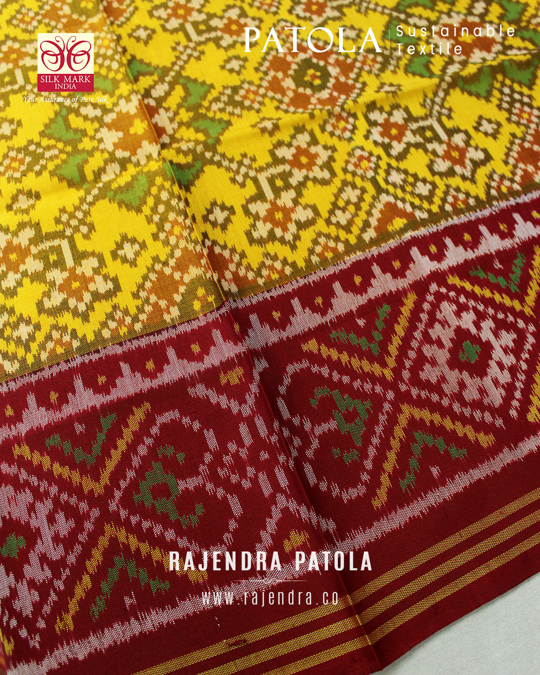 Traditional Navratna Bhat Semi Double Weave Rajkot Patola Dupatta