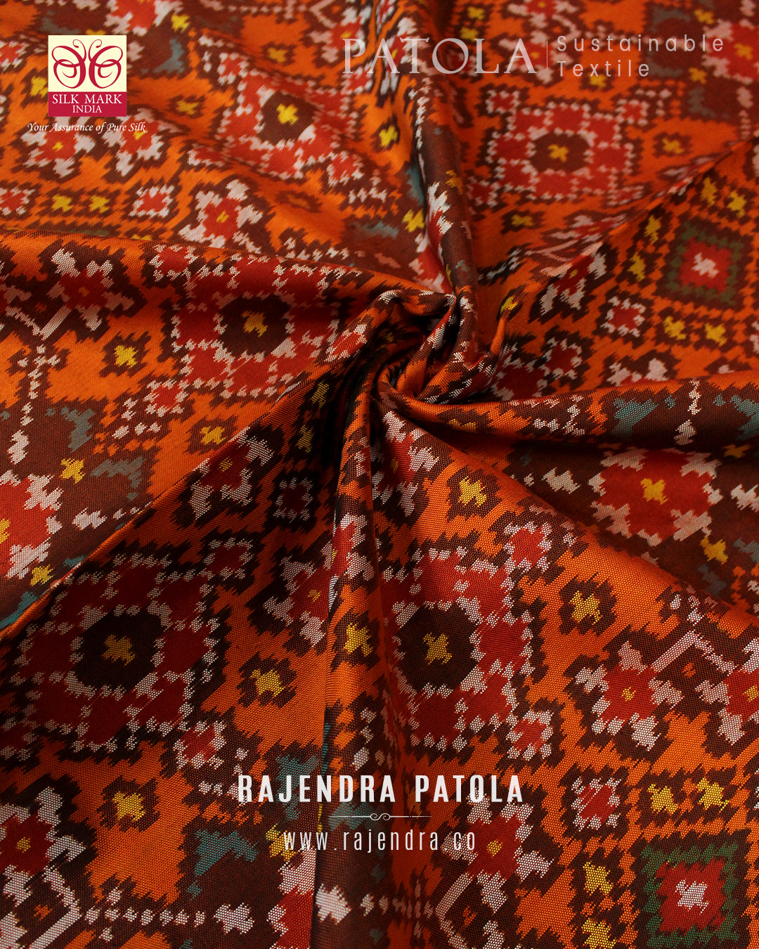 Traditional Navratna Semi Double Weave Rajkot Patola Saree