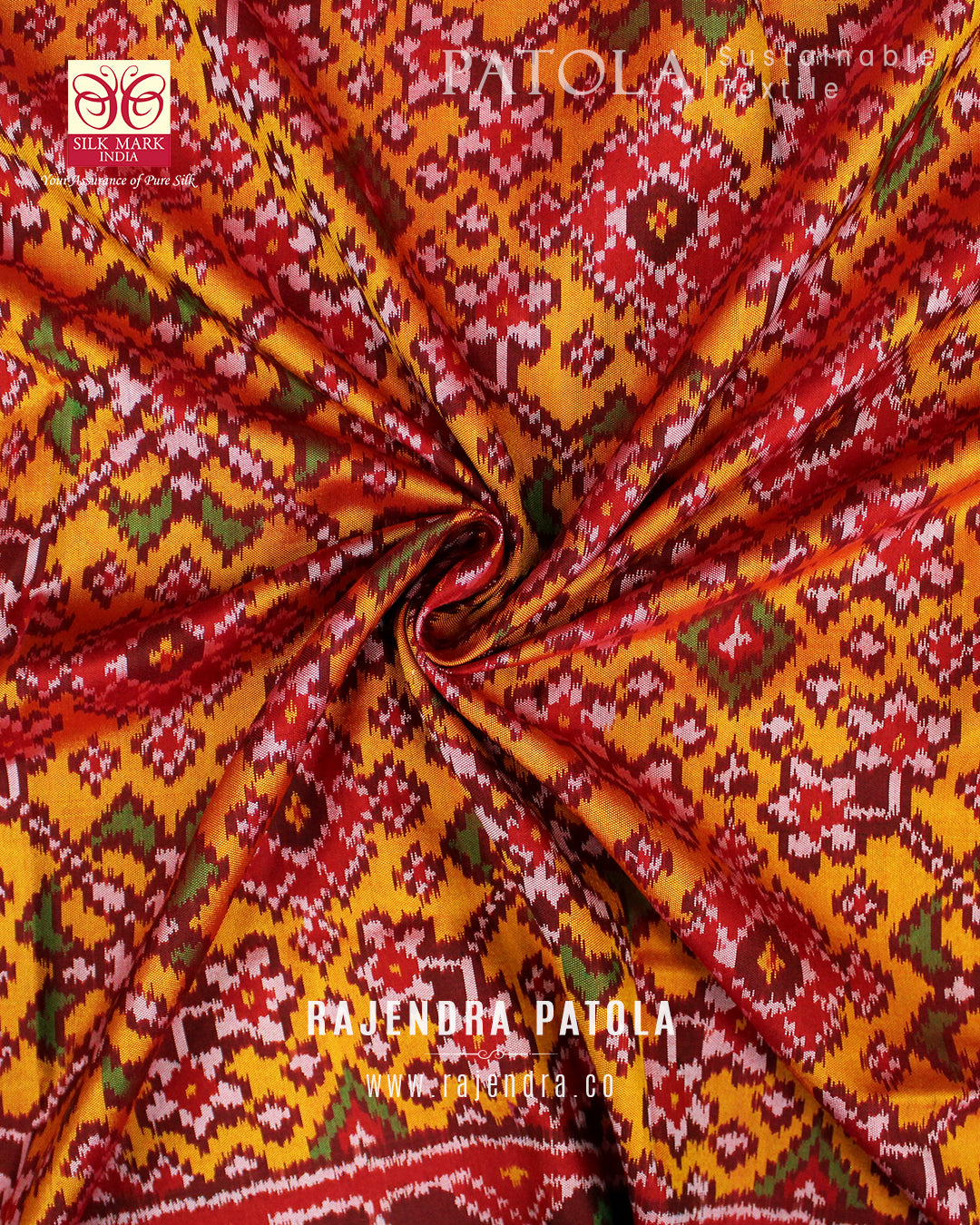 Traditional Navratna Bhat Semi Double Weave Rajkot Patola Saree