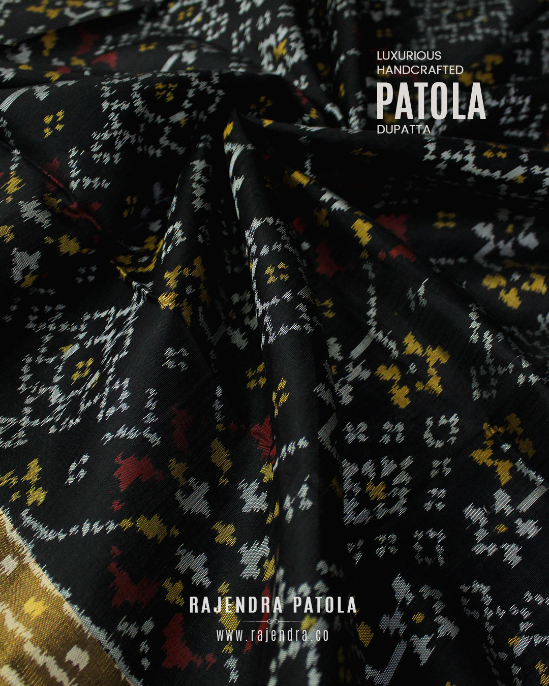 Traditional Navratna Bhat Single Ikat Rajkot Patola Dupatta