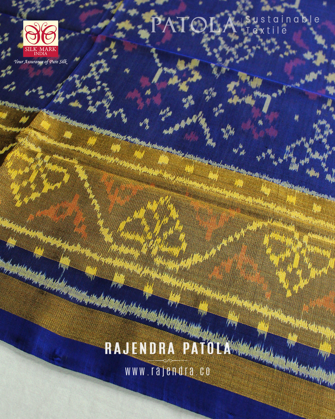 Traditional Navratna Bhat Single Ikat Rajkot Patola Dupatta