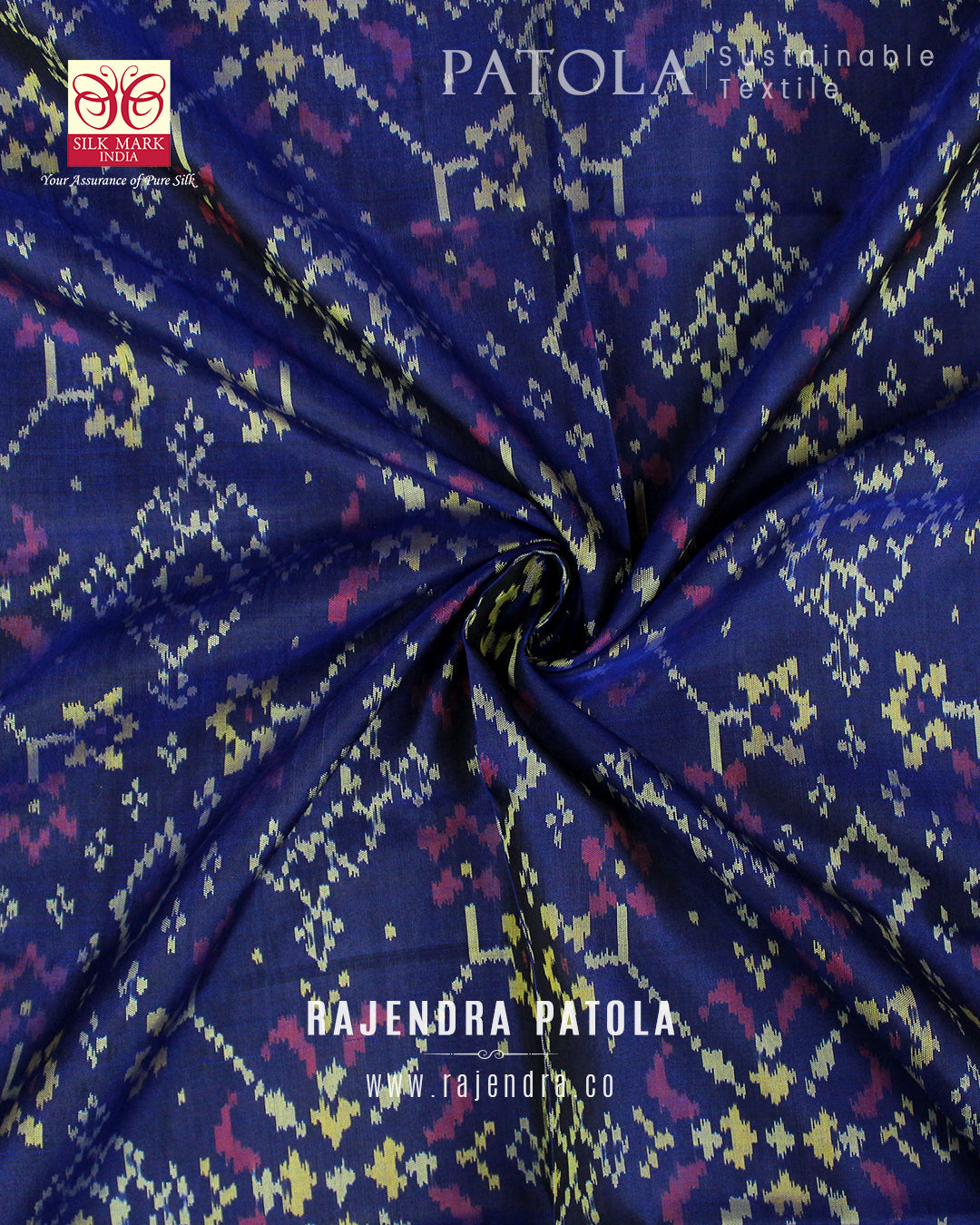 Traditional Navratna Bhat Single Ikat Rajkot Patola Dupatta