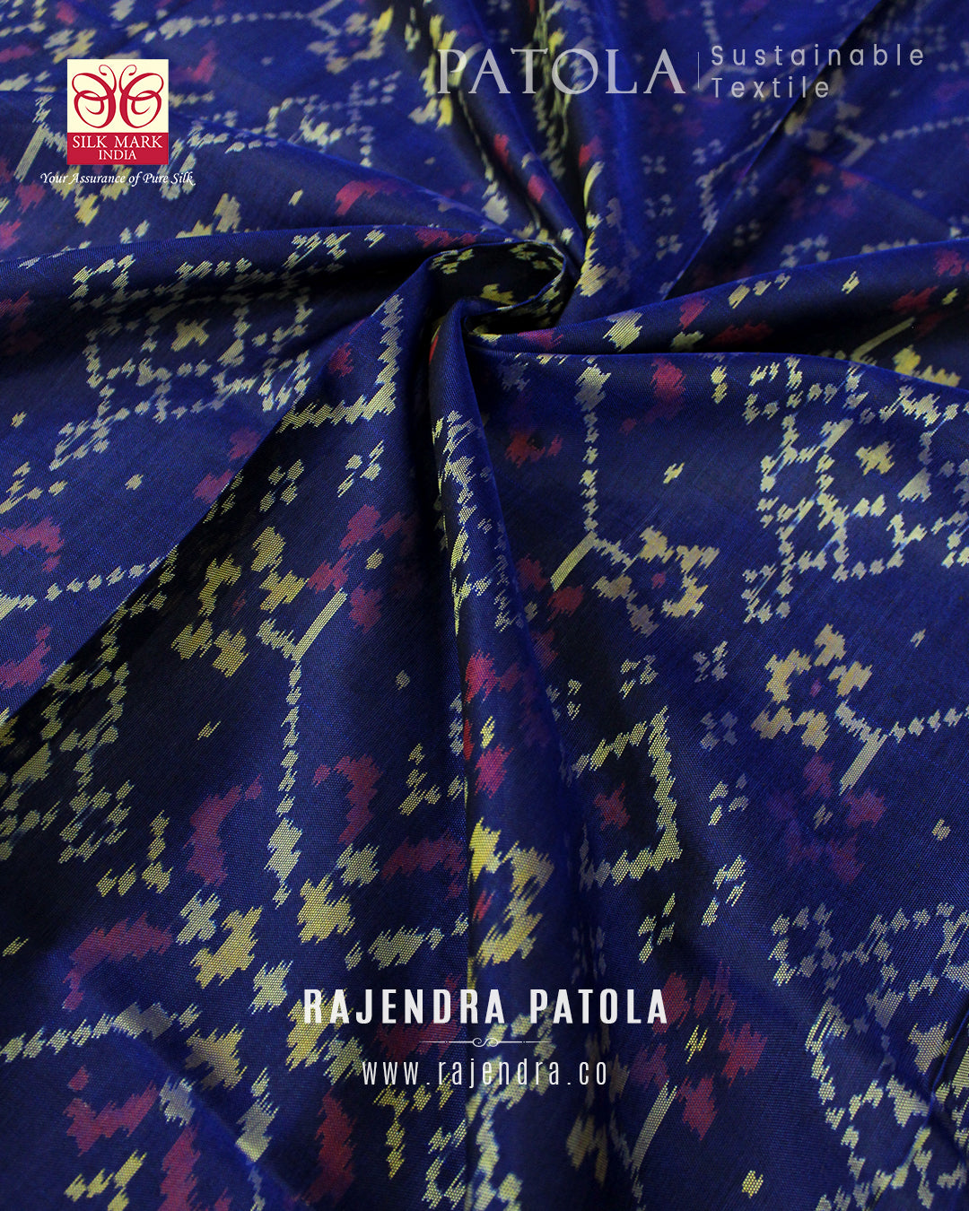 Traditional Navratna Bhat Single Ikat Rajkot Patola Dupatta