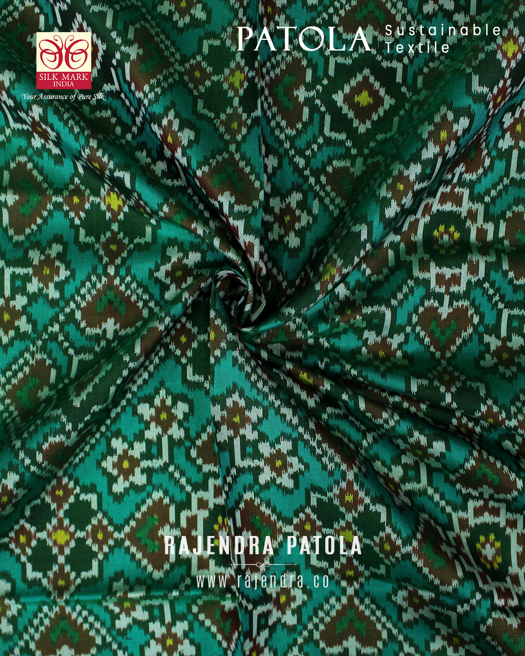 Traditional Navratna Bhat Semi Double Weave Rajkot Patola Dupatta