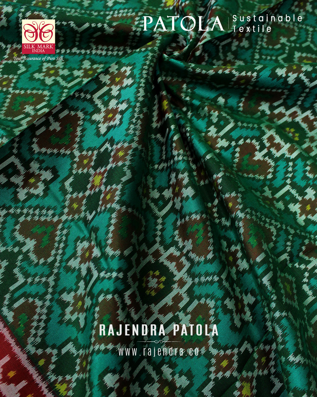 Traditional Navratna Bhat Semi Double Weave Rajkot Patola Dupatta