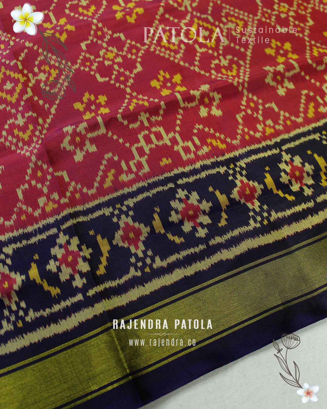 Traditional Navratna Bhat Single Ikat Rajkot Patola Dupatta
