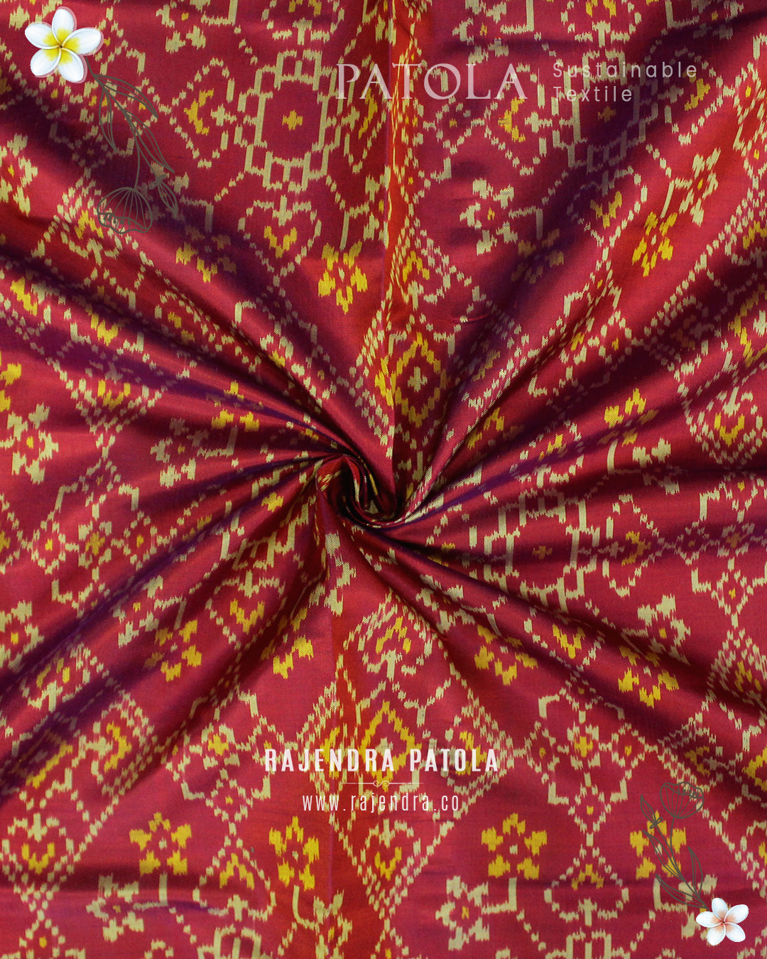 Traditional Navratna Bhat Single Ikat Rajkot Patola Dupatta