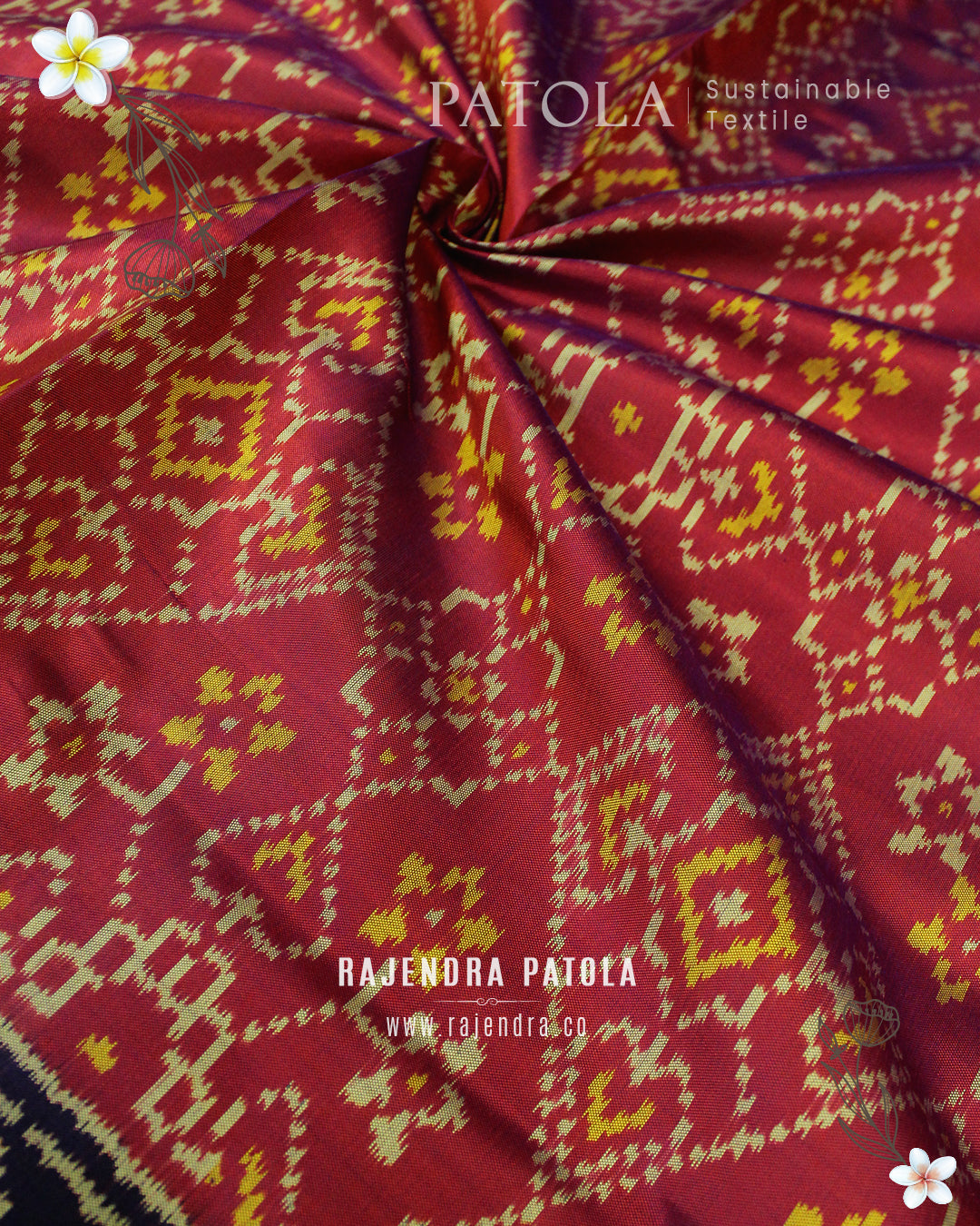 Traditional Navratna Bhat Single Ikat Rajkot Patola Dupatta