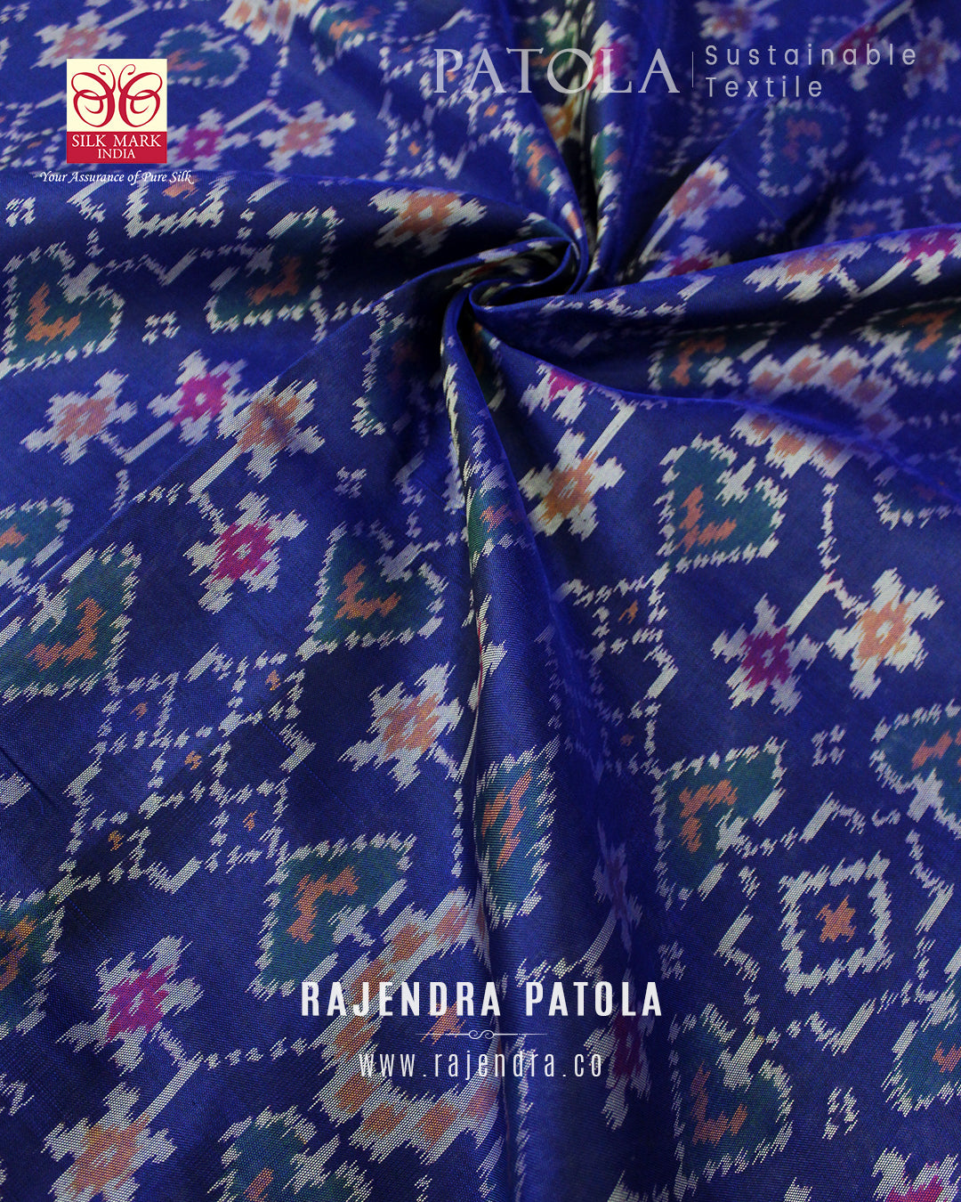 Traditional Navratna Manekchowk Mix Bhat Single Ikat Rajkot Patola Saree