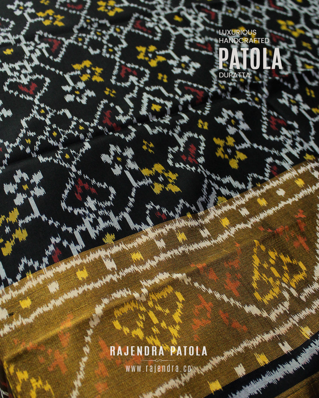 Traditional Navratna Design Single Ikat Rajkot Patola Dupatta