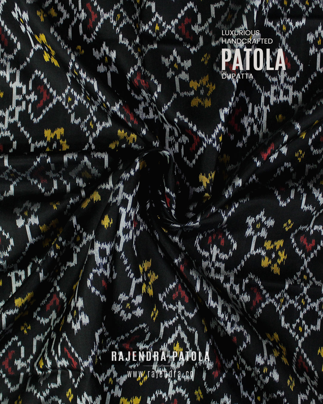 Traditional Navratna Design Single Ikat Rajkot Patola Dupatta
