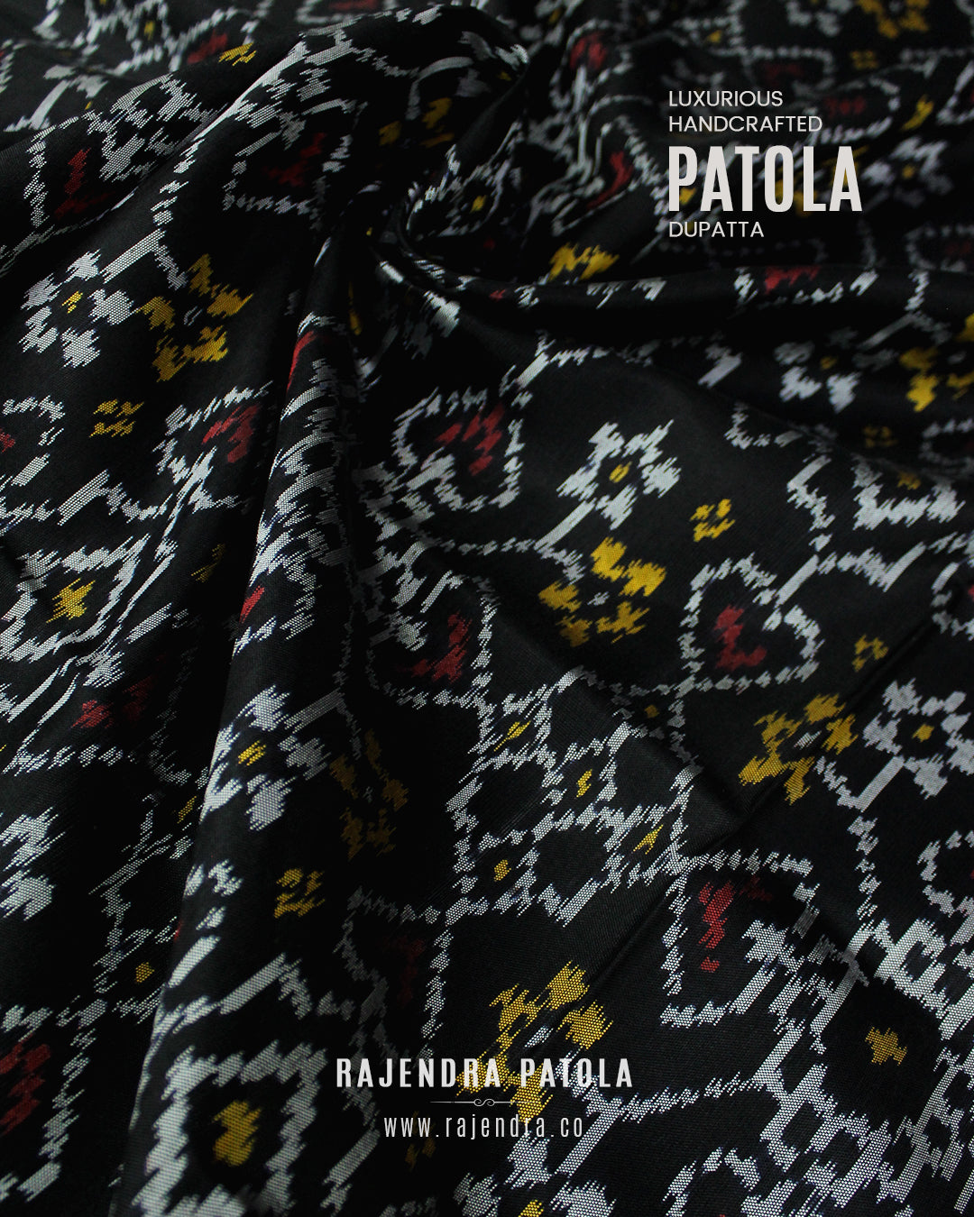 Traditional Navratna Design Single Ikat Rajkot Patola Dupatta