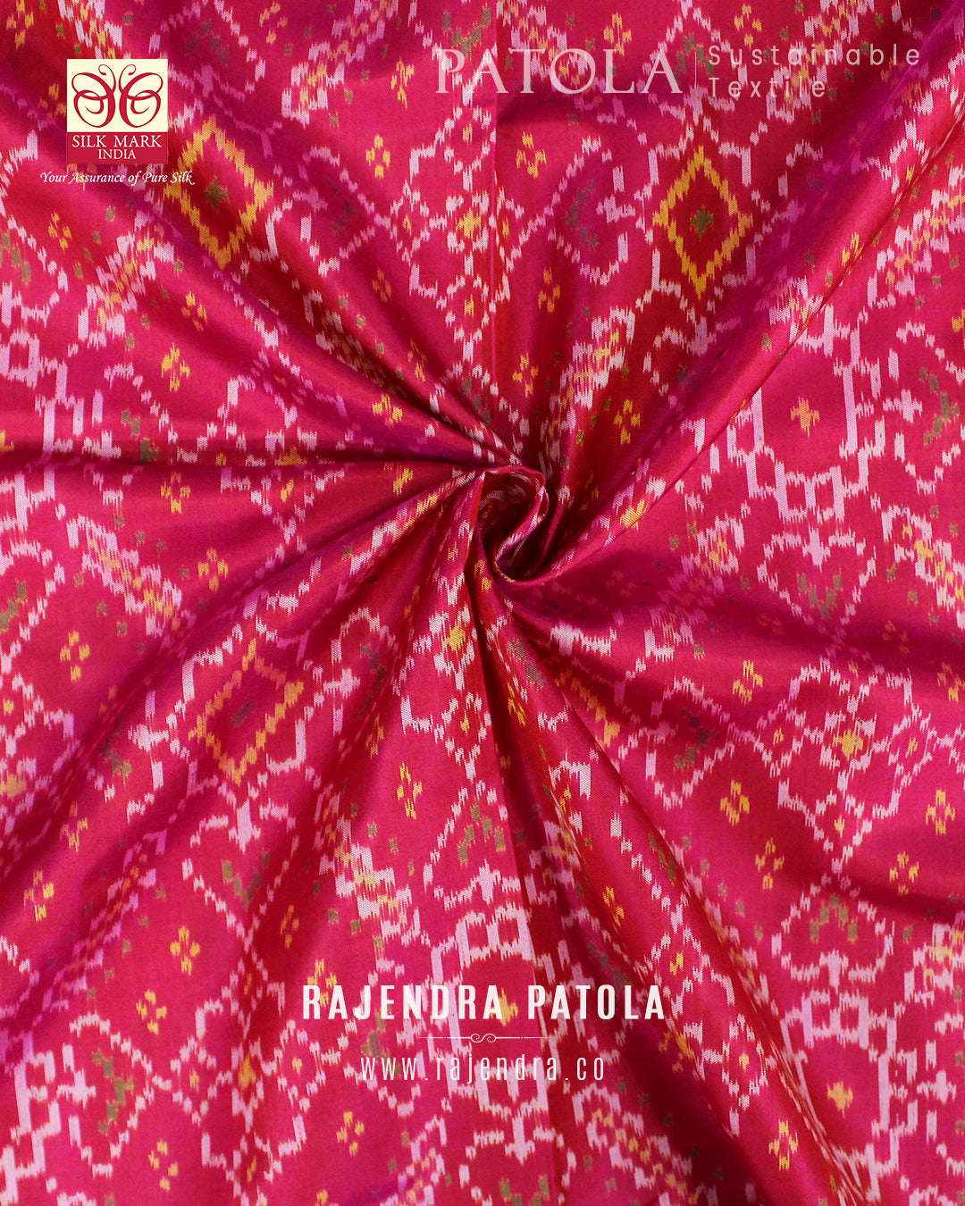 Traditional Navratna Bhat Single Ikat Rajkot Patola Saree