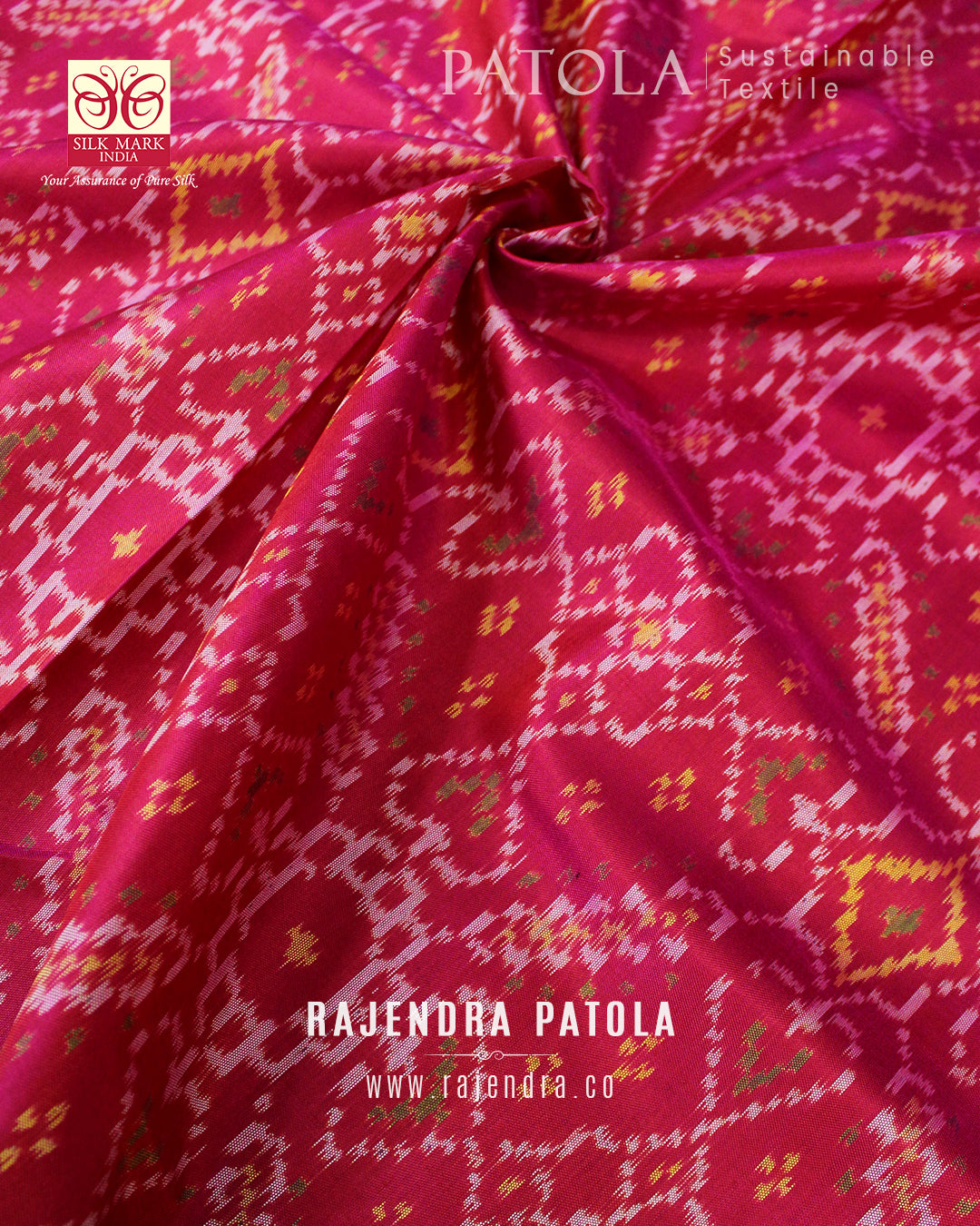 Traditional Navratna Bhat Single Ikat Rajkot Patola Saree