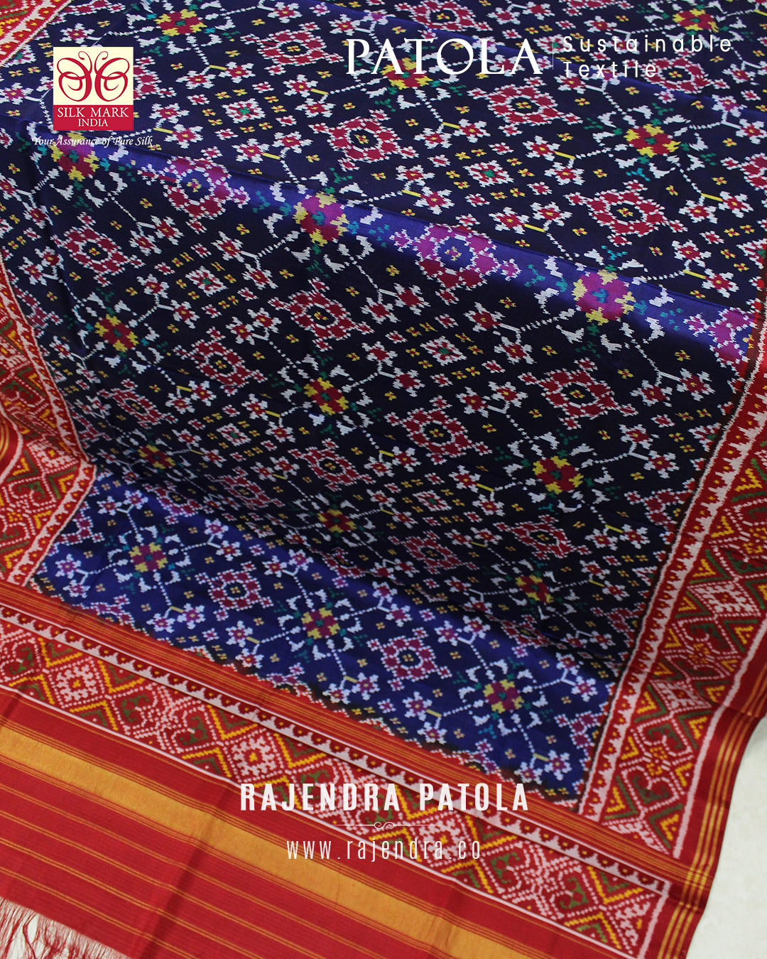 Traditional Navratna Bhat Semi Double Weave Rajkot Patola Dupatta