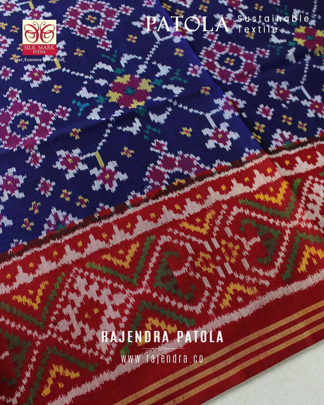 Traditional Navratna Bhat Semi Double Weave Rajkot Patola Dupatta