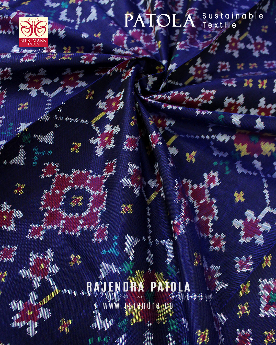 Traditional Navratna Bhat Semi Double Weave Rajkot Patola Dupatta