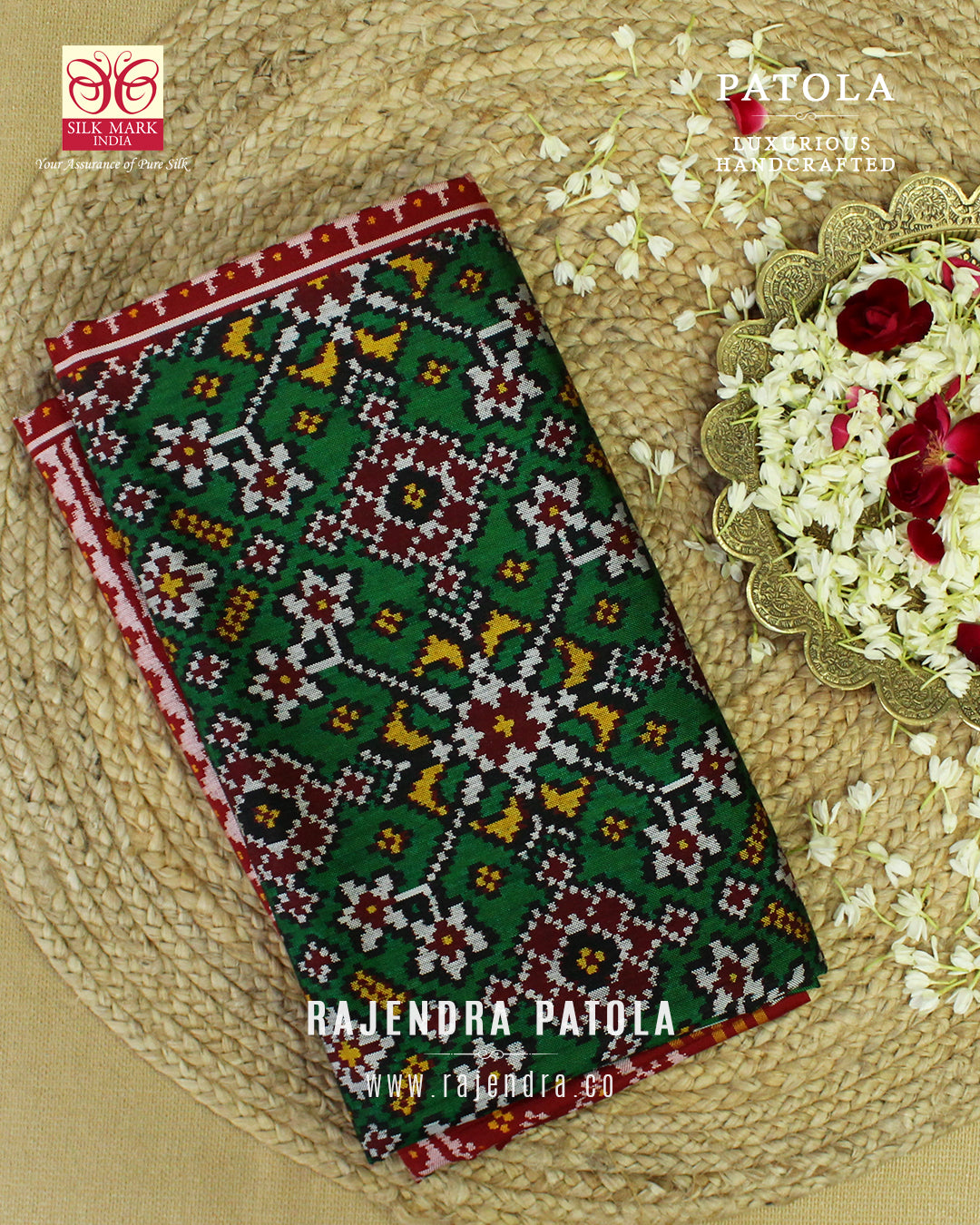 Exclusive Navratna Semi Double Weave Rajkot Patola Saree