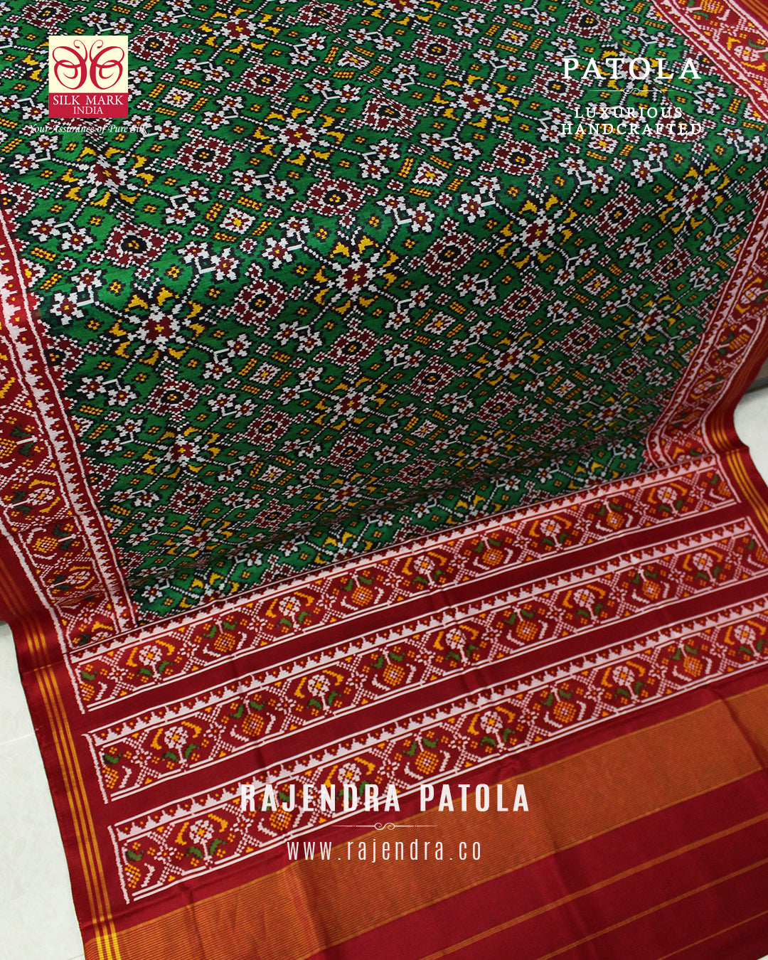 Exclusive Navratna Semi Double Weave Rajkot Patola Saree