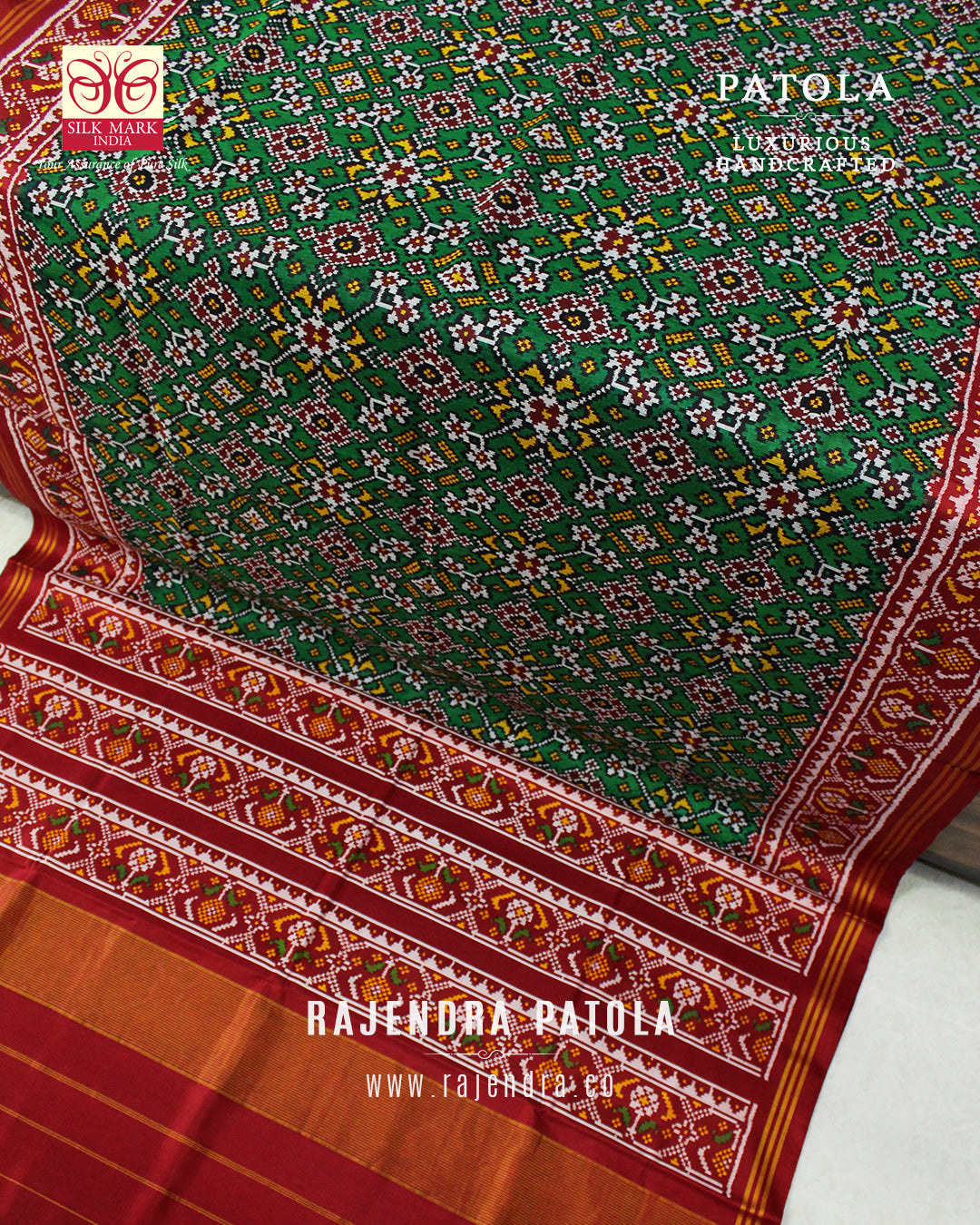 Exclusive Navratna Semi Double Weave Rajkot Patola Saree