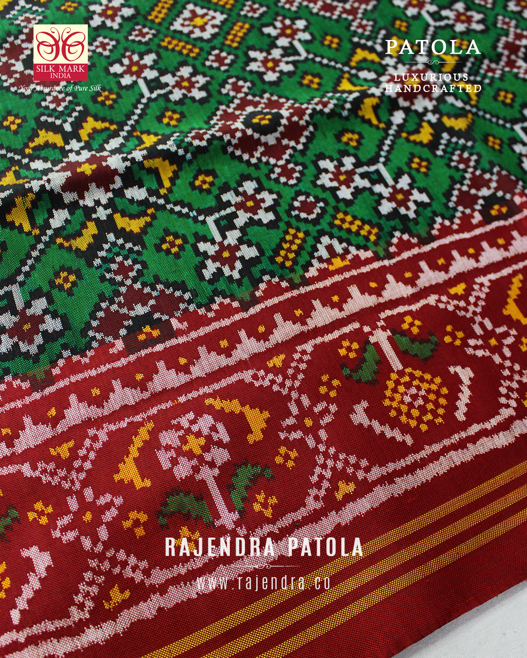 Exclusive Navratna Semi Double Weave Rajkot Patola Saree