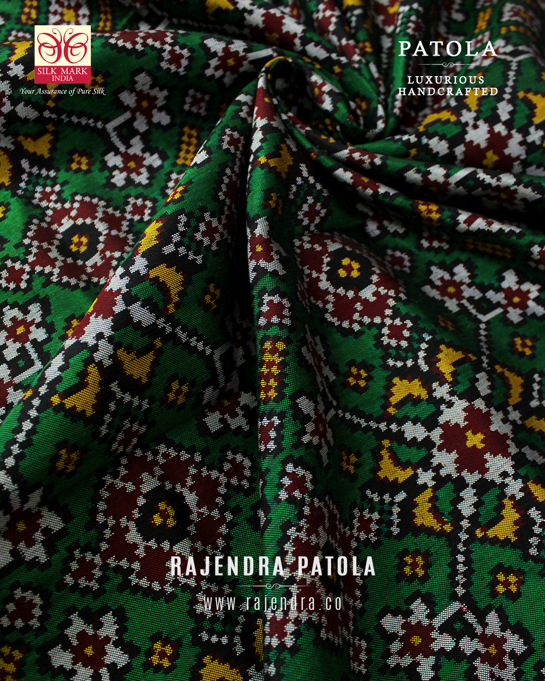 Exclusive Navratna Semi Double Weave Rajkot Patola Saree