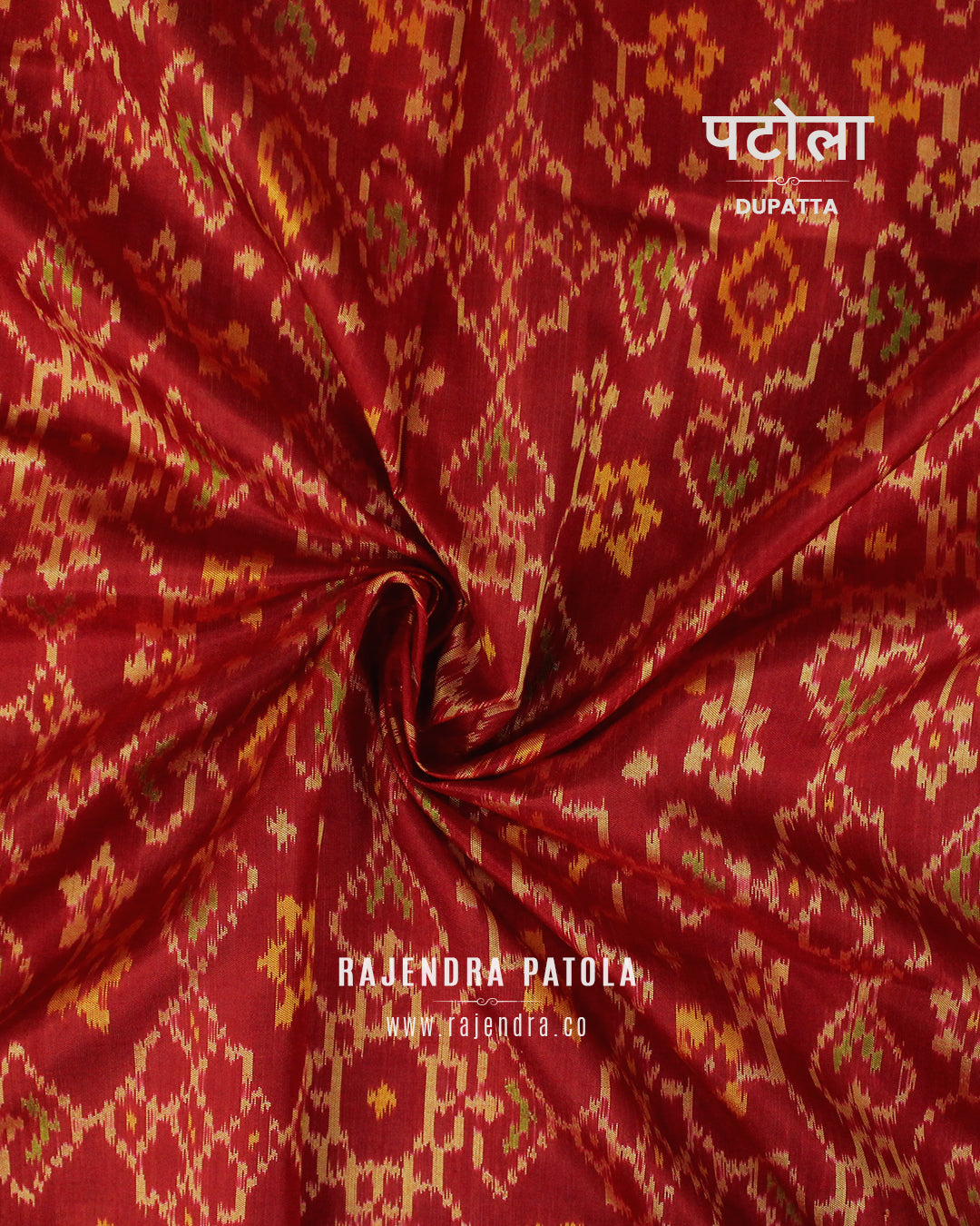 Traditional Navratna Manekchowk Mix Bhat Red Rajkot Patola Dupatta