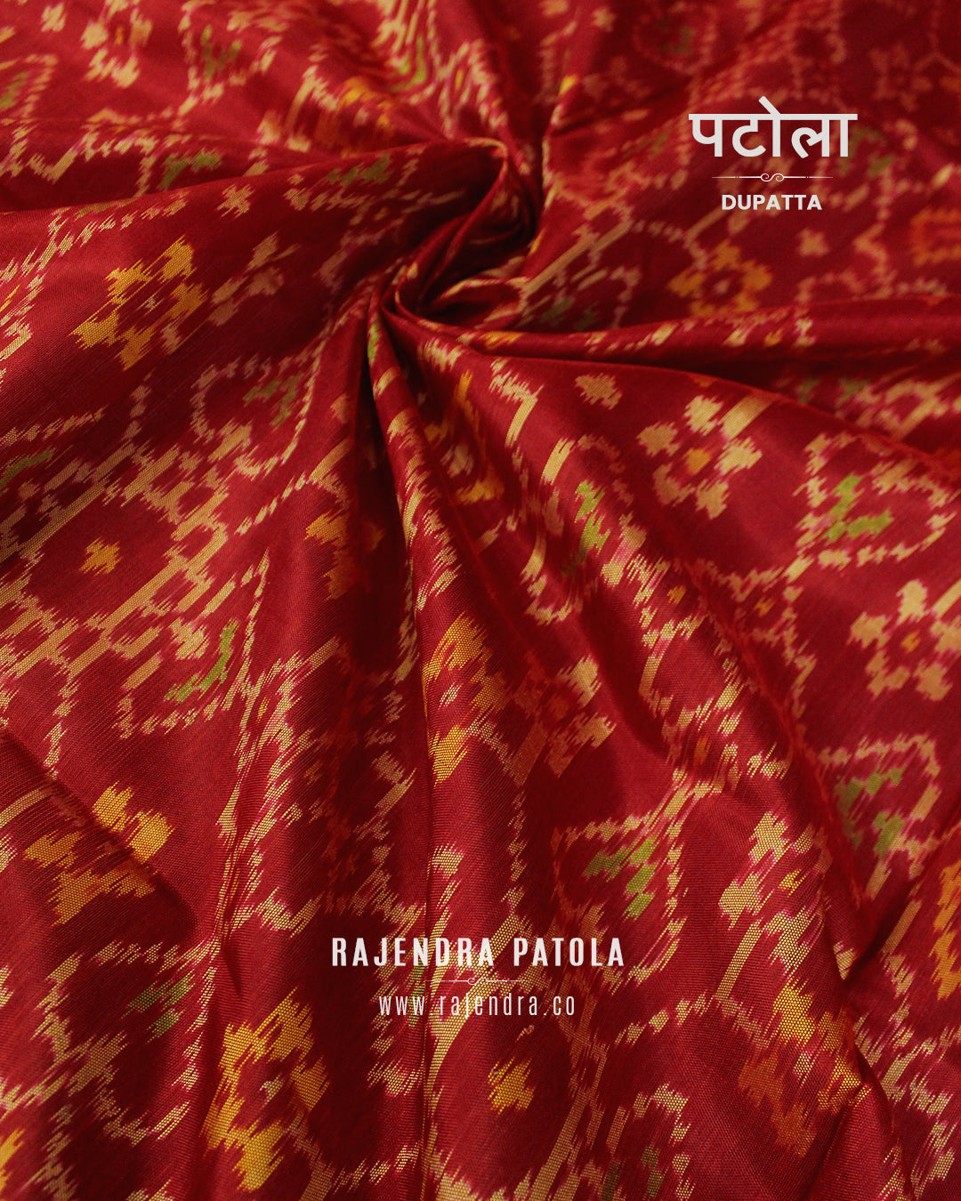 Traditional Navratna Manekchowk Mix Bhat Red Rajkot Patola Dupatta
