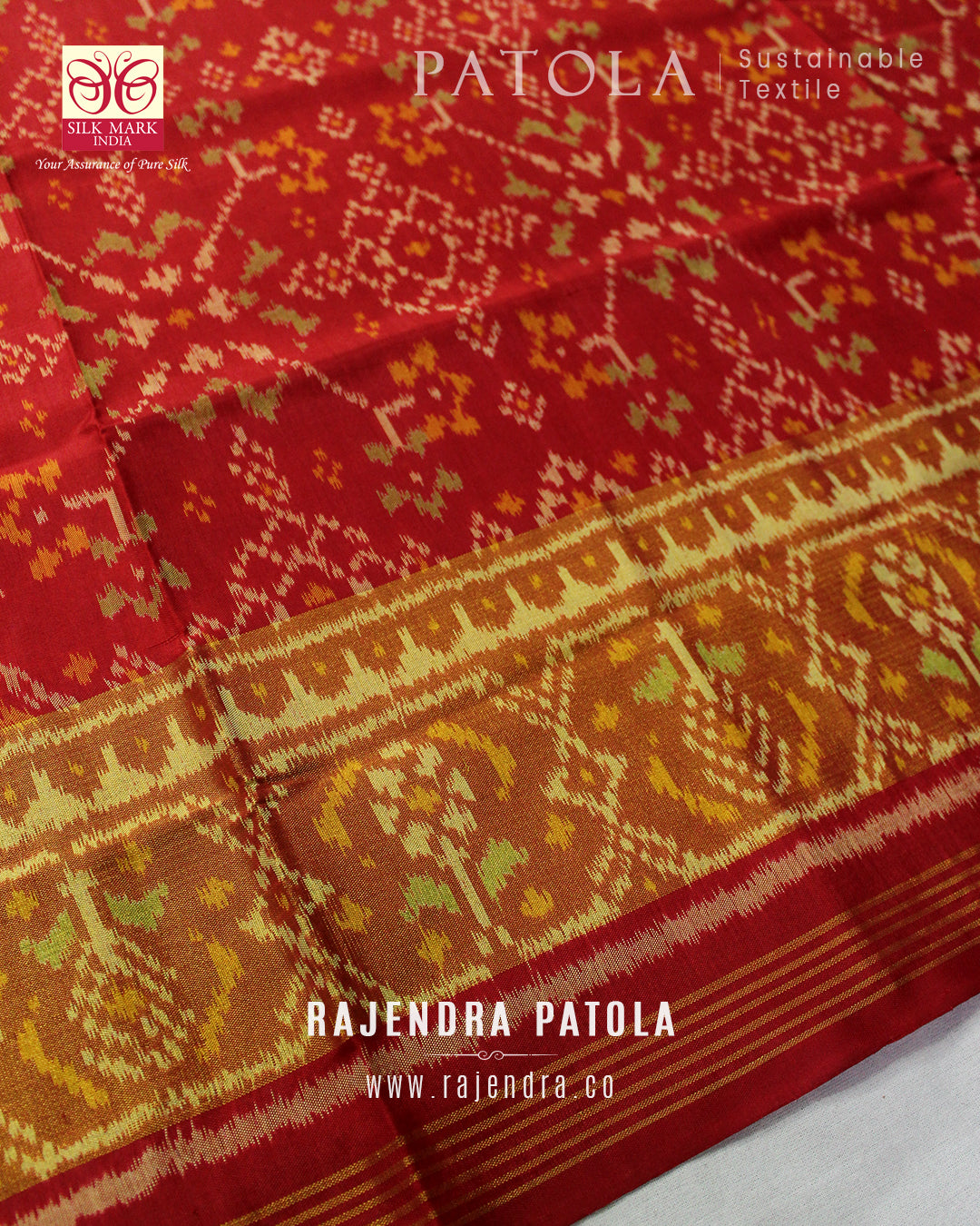 Traditional Navratna Bhat Single Ikat Rajkot Patola Saree