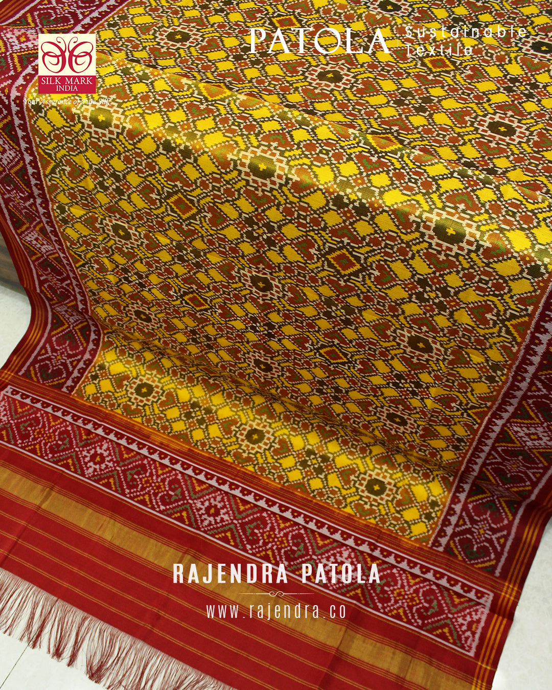 Traditional Navratna Bhat Semi Double Weave Rajkot Patola Dupatta