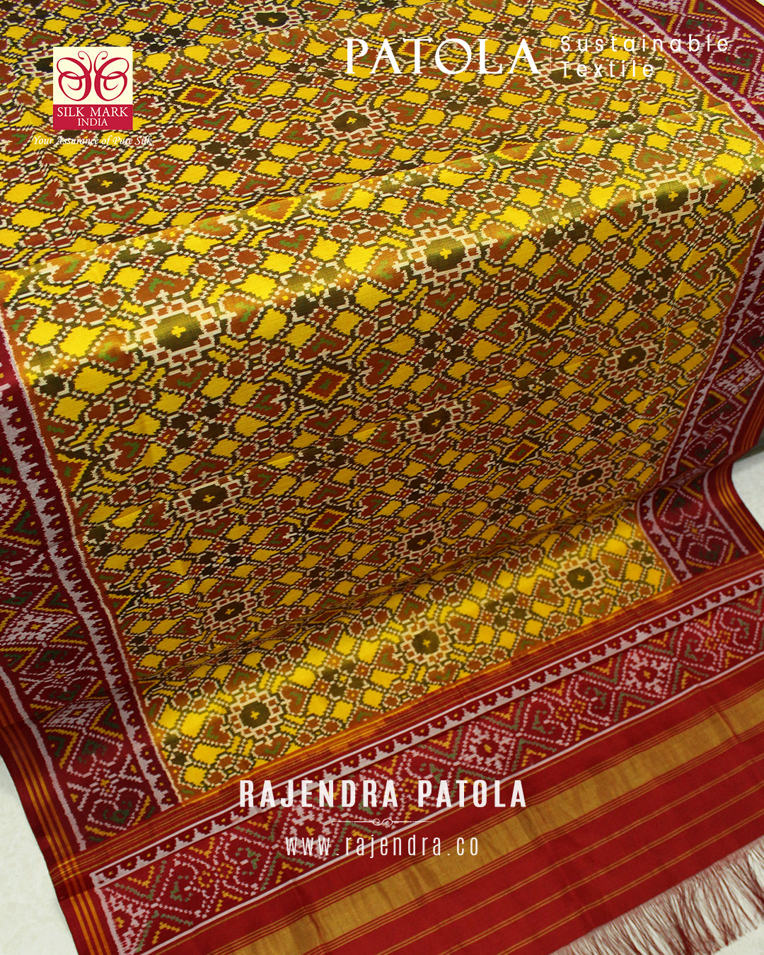 Traditional Navratna Bhat Semi Double Weave Rajkot Patola Dupatta