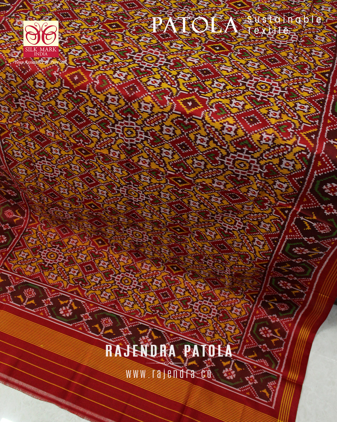 Traditional Navratna Bhat Semi Double Weave Rajkot Patola Dupatta