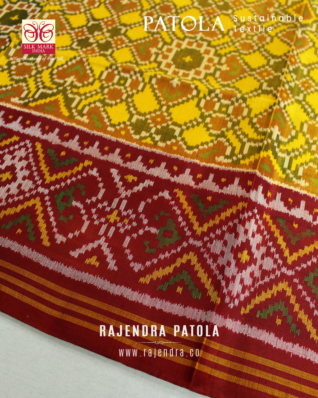 Traditional Navratna Bhat Semi Double Weave Rajkot Patola Dupatta